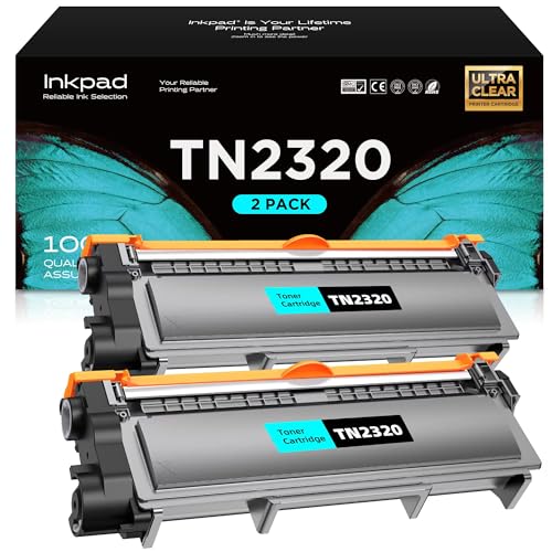 iNKPAD TN2320 Tóner Compatible con Brother TN 2320 TN2320 TN 2310 Toner para Brother MFC L2700DW MFC L2700DN MFC L2720DW HL L2340DW HL L2300D DCP L2520DW DCP L2540DN MFC L2740DW HL L2360DN(2 Negro)