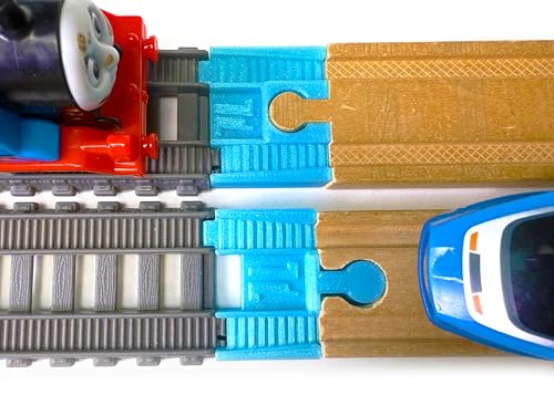 trainlabcom adapters compatible with thomas amp friends trackmaster gray 2014 and wooden railway tracks essential trackmaster and wooden track accessories 2pc light blue