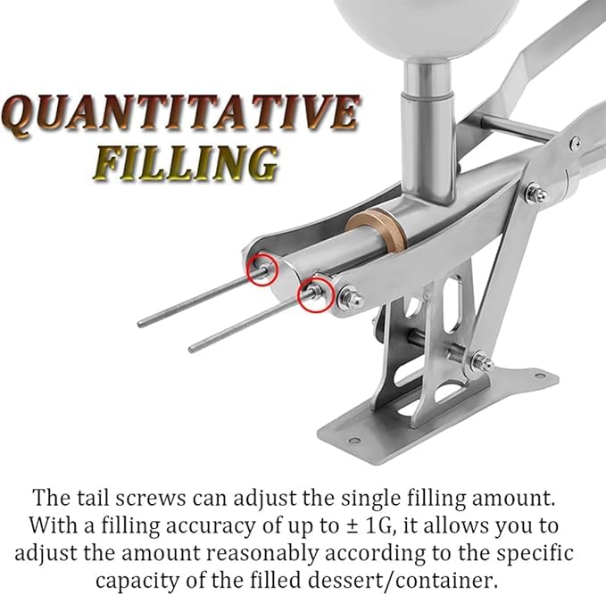 Esta máquina Manual para Rellenar donas, Kit para Hacer Churros de Acero Inoxidable con Tubos de llenado Cortos para panaderías, Food Trucks y Fiestas.