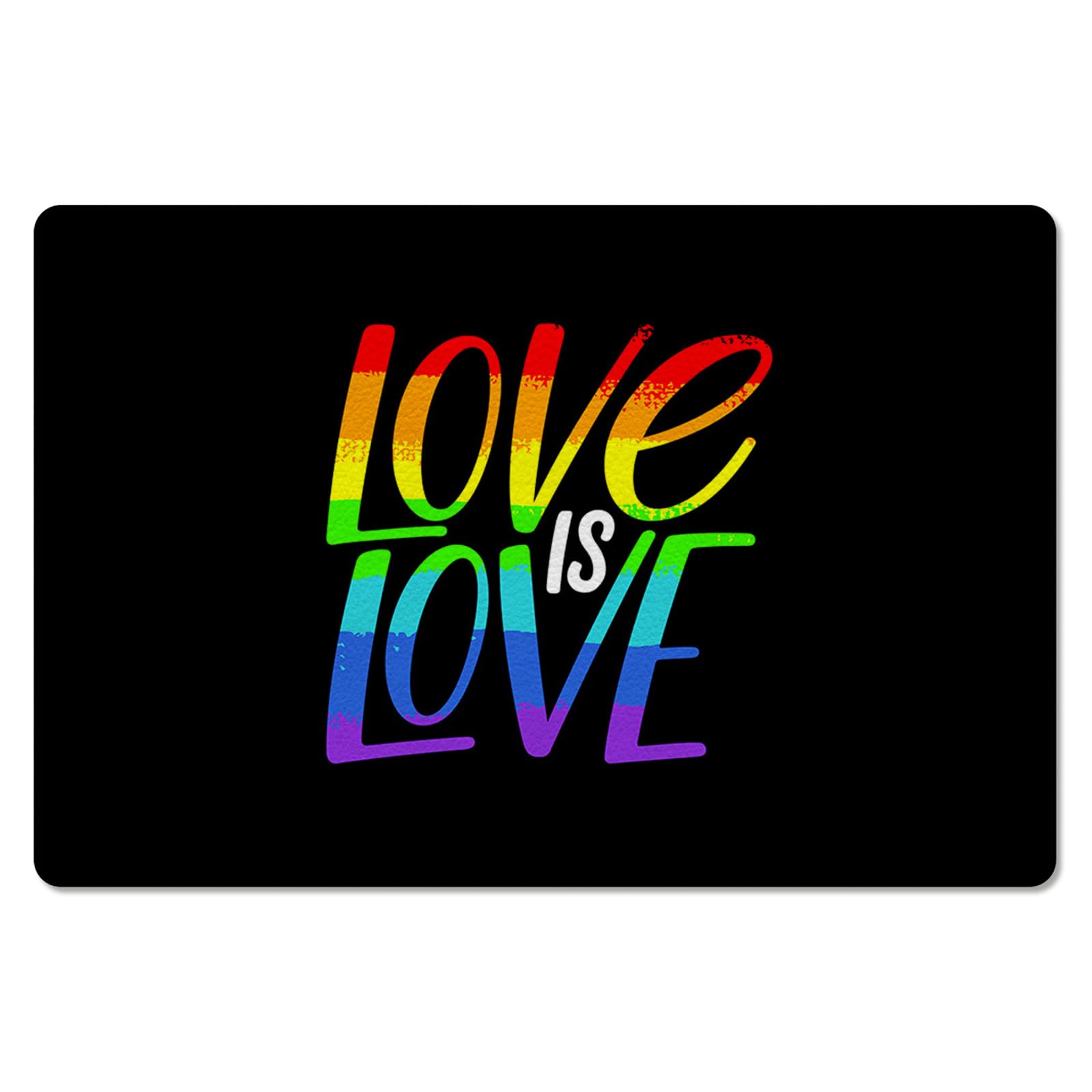 Valentines Day Kitchen Bath Door Mat Cushioned Runner Rug,Washable Welcome Floor Sink Antifatigue Mat,Waterproof & Non-Slip Comfort Standing Doormat,Romantic Love Sweet Heart Rainbow Black 20