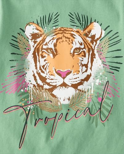 Image of The Children's Place Girls' Trends,Icons Short Sleeve Graphic T-Shirts,4 Pack