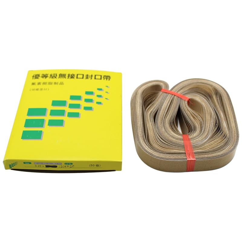 50pcs 750x15mm PTFE Sealing Belt Polytef Belts for FR-900 FRM-900 FR900 Continuous Band Sealer Sealing Machine Replacement Belts Spare Part Kits (770x15mm (Perimeter x Width))