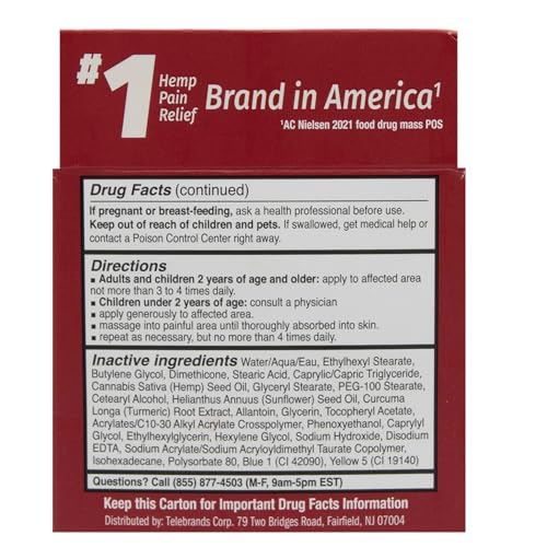 Image of Hempvana Cream, Ultra Strength Lidocaine Relief of Sore Muscles, AS SEEN ON TV, Achy Knees, and More. Odor-Free & Enriched with Hemp Seed Oil