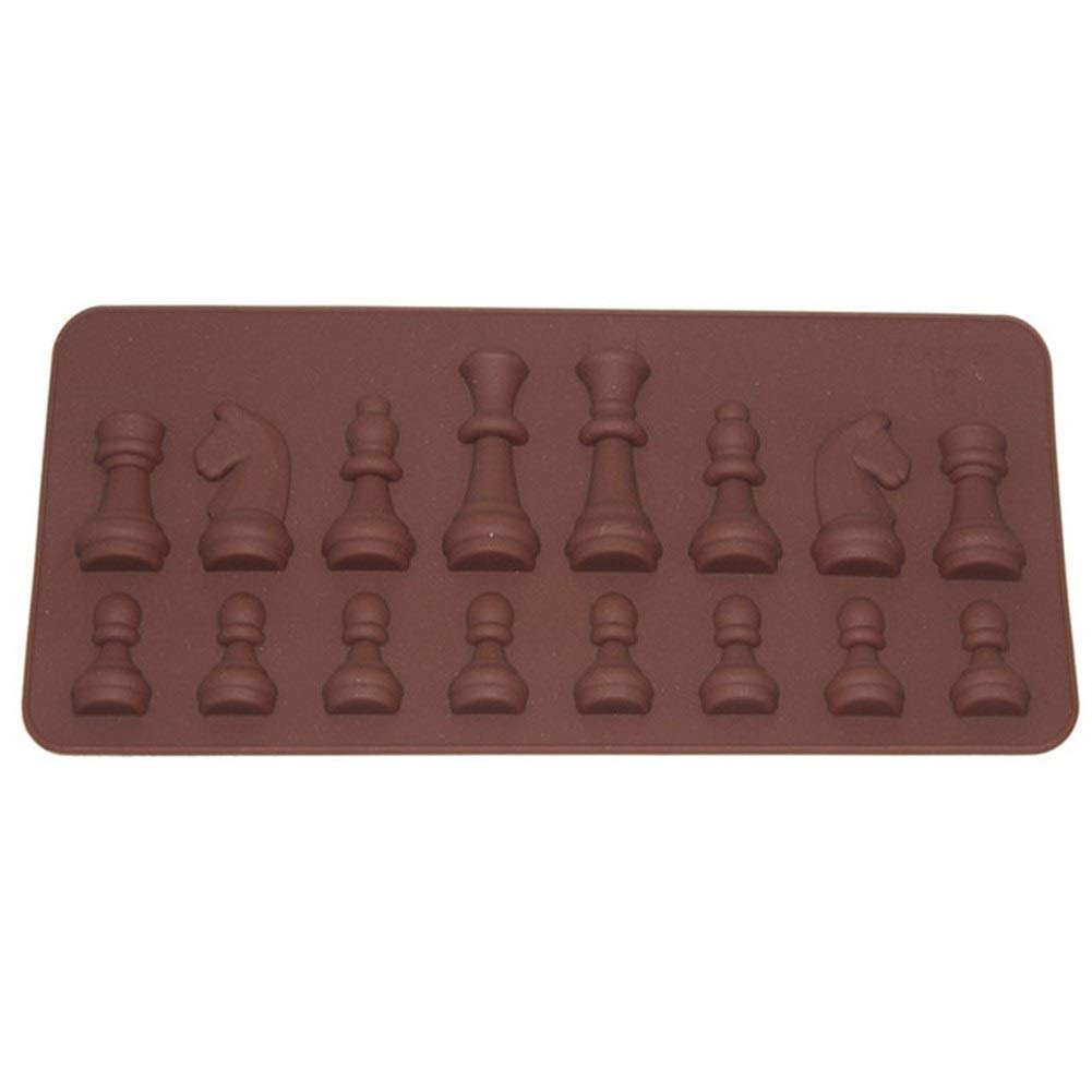 ZNBG-AE Silicone Chocolate Mould Chess Chocolate Baking Tool Non-stick Silicone Cake Mould Jelly Candy Mould Kitchen Mould Home kitchen chocolate pastry mold (Color : Coffee)