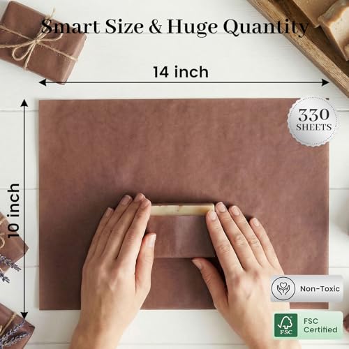 Image of Koogel 330 Sheets Brown Tissue Paper, 14 x 10 inch