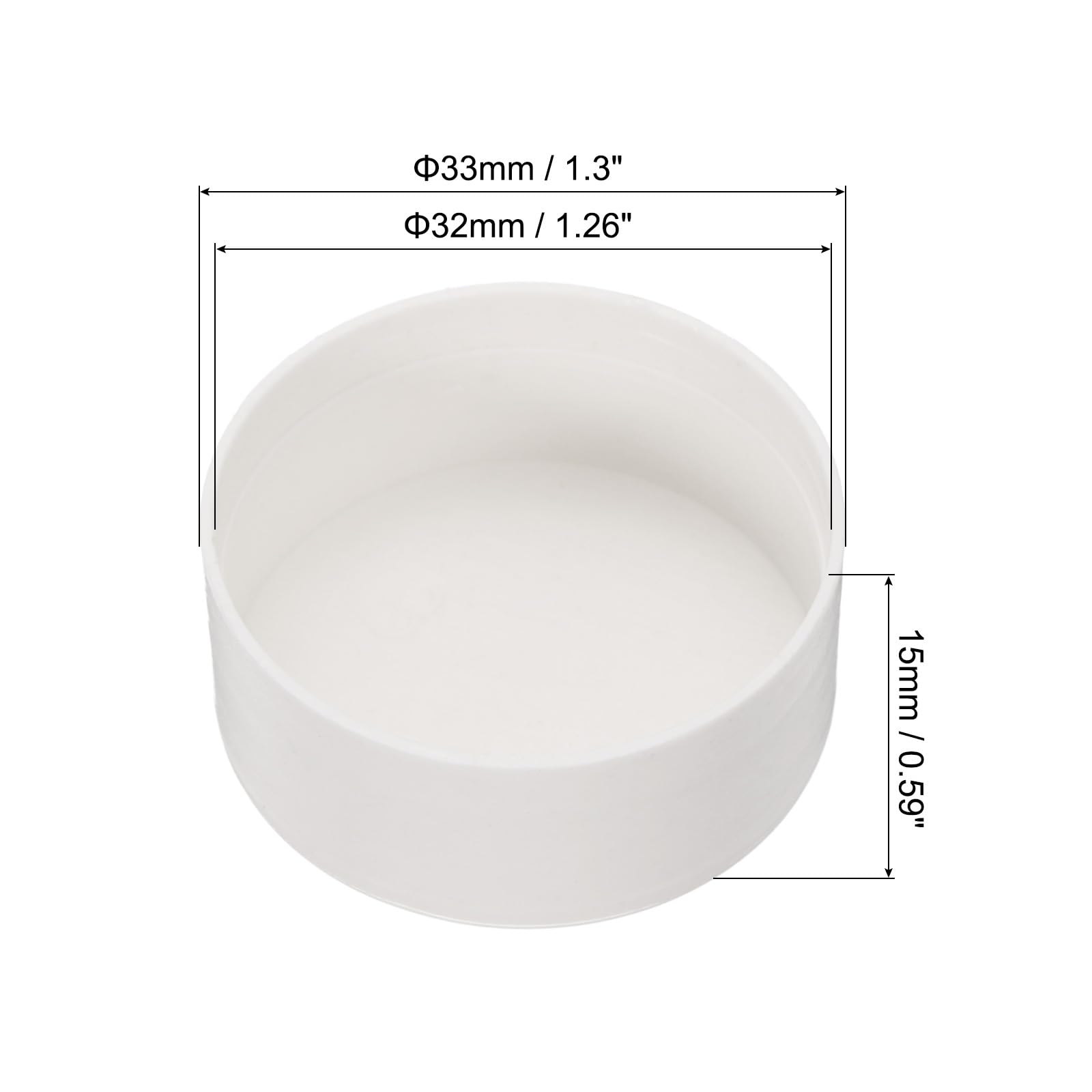 QUARKZMAN Copritubi Pvc, Tappi Terminali per Tubi, Tappi Terminali Interni Pvc da 32 Mm, Tappi Rotondi per Condotti Elettrici, 20pz
