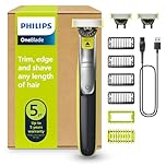 Philips OneBlade 360 Authentic Face & Body Electric Beard Trimmer, Shaver and Body Groomer, 3X 360 Blades, 4X Stubble Comb (1,2,3,5mm), 1x Body Kit, QP2834/31