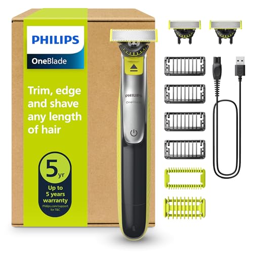 Philips OneBlade 360 Autentico Regolabarba elettrico per viso e corpo, rasoio e spazzola per il...