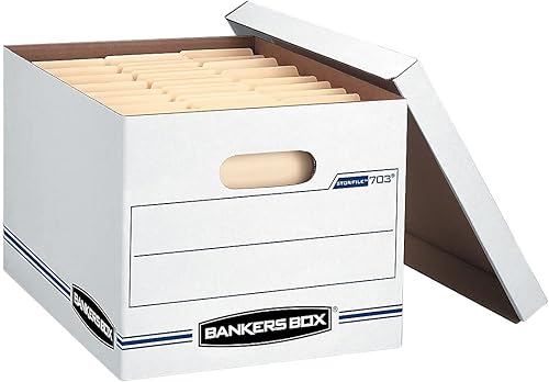 Miniatura 3 de Bankers Box - Caja de almacenamiento con tapa desmontable cartalegal 12 x 10 x 15 pulgadas color blanco 00703