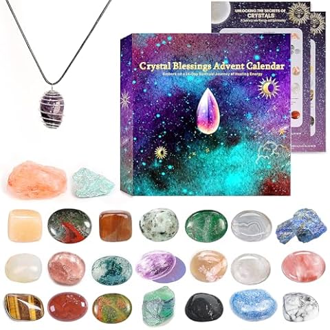 Crystals Gift Set for Women - Witch Healing Rocks 24 Gemstones for Adult Women Kids Girls - Valentines Day Gifts for Her Cover