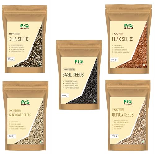 Pronatural SuperSeed Fusion - 1000g (200gX5) - Raw Chia, Basil, Flax, Sunflower & Quinoa Combo Pack for Ultimate Nutritional Power (B0CSPQS2GC) Amazon Price History, Amazon Price Tracker
