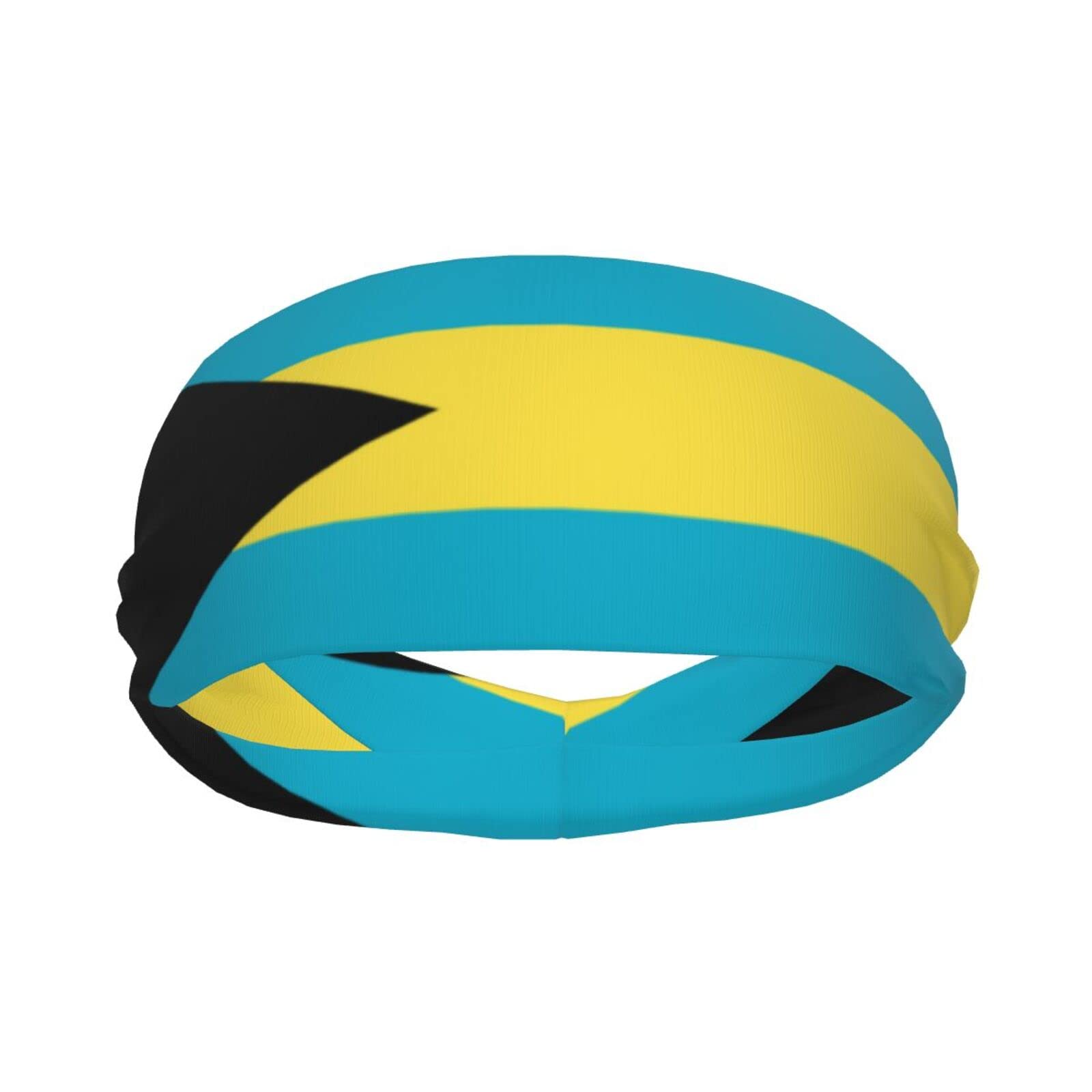 Bahamas Flag Headbands Sweatband Sports Headband Moisture Wicking Workout Sweatbands for Men Women