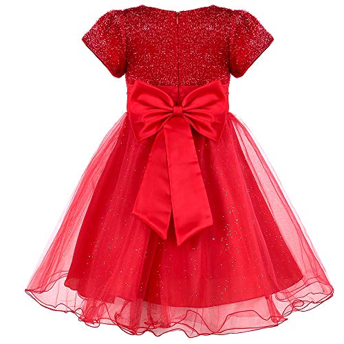 HUAANIUE Girls Flower Girl Red Dress Christmas Party Holiday Dresses2
