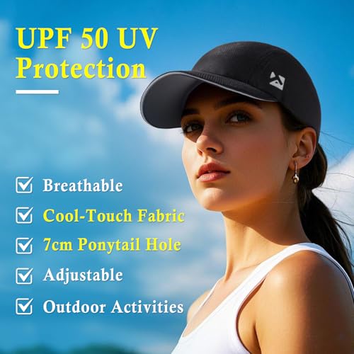 Image of TOP-EX XL /XXL Ponytail Sun Baseball Cap for Women Cooling Running Hat Summer Breathable Hats UV Protection Packable