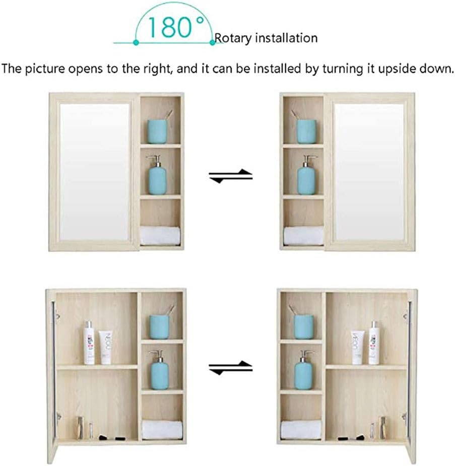 Bathroom Mirror Cabinet, Bathroom Mirror Cabinet Wall Storage Cabinet with Mirror Wall Cupboard 5 Doors Wooden Frame