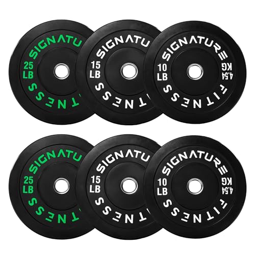 Image of Fitvids 2-Inch Olympic Rubber Weight Plates Sets, Bumper Plates Set with Barbell for Strength Training, 100 Lbs Set, Color