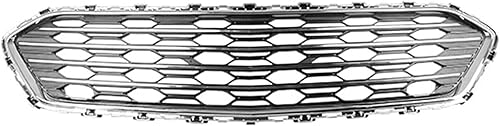 FITRITE AUTO PARTS Nueva parrilla central delantera para Chevrolet Cruze Sedán 2016-2018, hecha de plástico, marco cromado con barras cromadas, sin