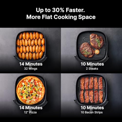 Image of Typhur Dome 2 Large AI Smart Air Fryer, 15-in-1 Dual Heating, Self-Cleaning | Top & bottom heating; PFAS-free ceramic basket; fits 12 inch pizza or steaks; whisper-quiet cooking; 120V