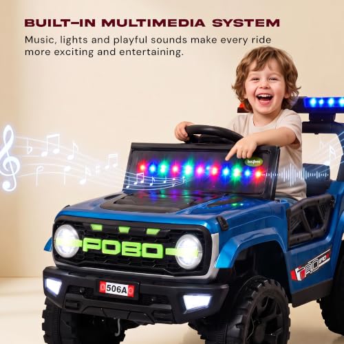 Image of Baybee Copster Electric Jeep for Kids | Battery Operated Ride-on with Lights, Music and Swing Mode | Ride on Toy Electric Car with Parental Control | Rechargeable Kid Car to Drive 3 to 8 Years(Blue)