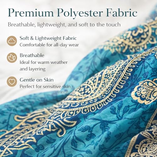 Image of Goood Times Plus Size Kaftan Long Maxi Kimono for Women, 52 inch Length, 3 /4 Sleeves, Caftan Nightgown for Women