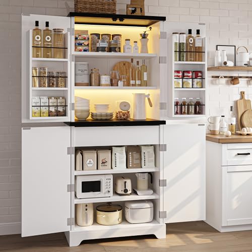 WTINAPIG Kitchen Pantry Cabinet 72 Inch Tall Storage Cabinet with