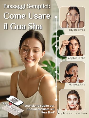 Image of Rena Chris Gua Sha Facial Tools, Black Obsidian Guasha Tool for Acupuncture, Manual Massage Tool for Jawline Sculpting and Puffiness Reducing, Gua Sha Facial Tool with Silicone Case (Onyx Black)