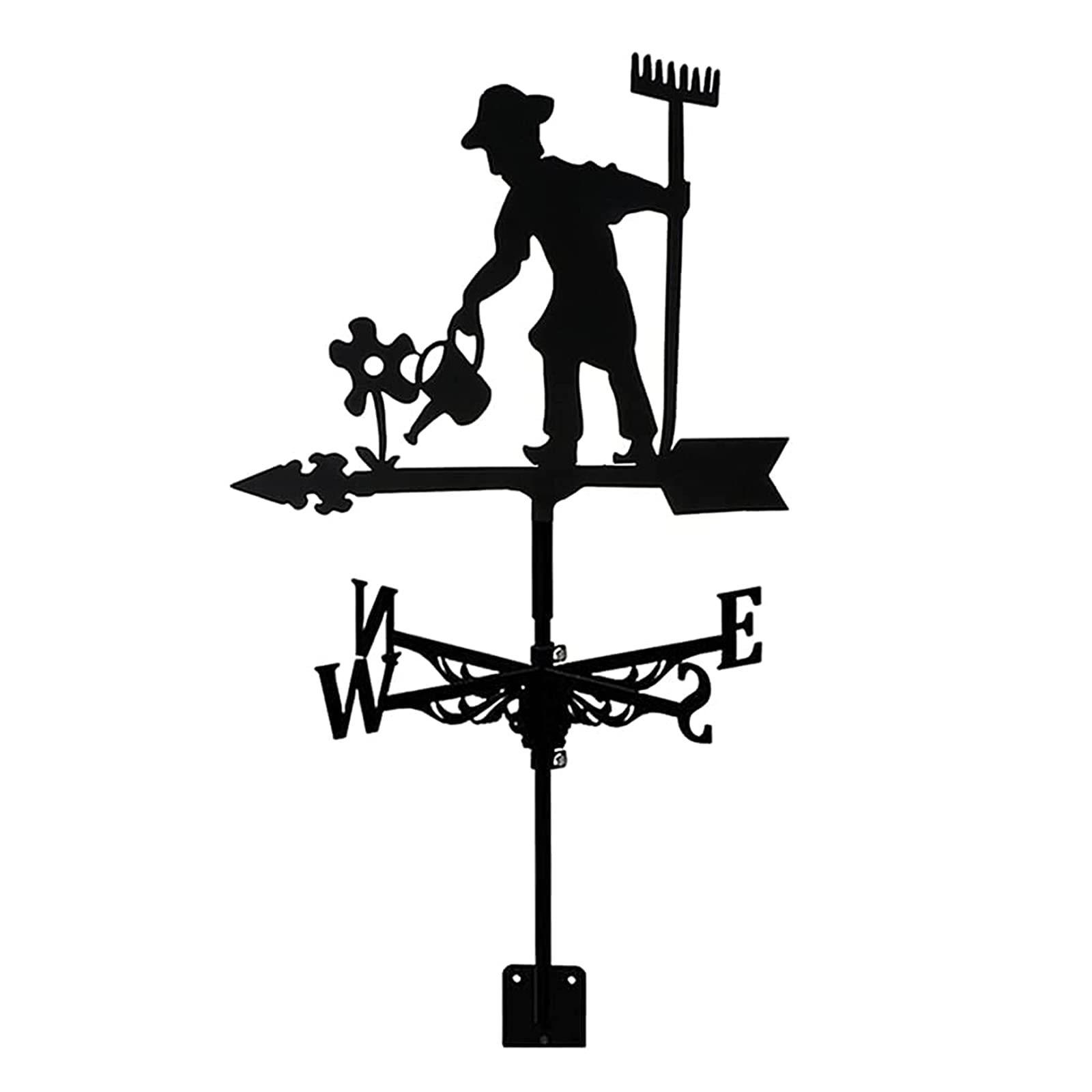 TAXXII Weathervane Farmer Wind Vane For Yard with Cattle Ornament Garden Stake Measuring Tool Easy Use Metal Direction Indicator