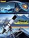 Uonol Telescope for Adults High Powered 90mm Aperture 800mm(32X-240X),Refractor Telescopes for Astronomy Beginners with AZ Mount Tripod,Phone Adapter,Carry Bag