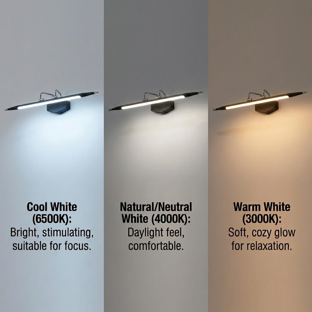 Proudome Black LED Vanity Light | Decorative Wall Lamp for Bathroom, Dressing Room, Mirror & Picture Lighting | Modern Energy-Efficient Indoor Wall Light 2
