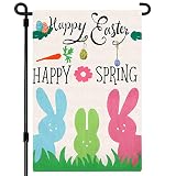 Welcome Easter Garden Flag Spring Garden Flags - Outdoor Decoration Vertical Double Sized Burlap Spr