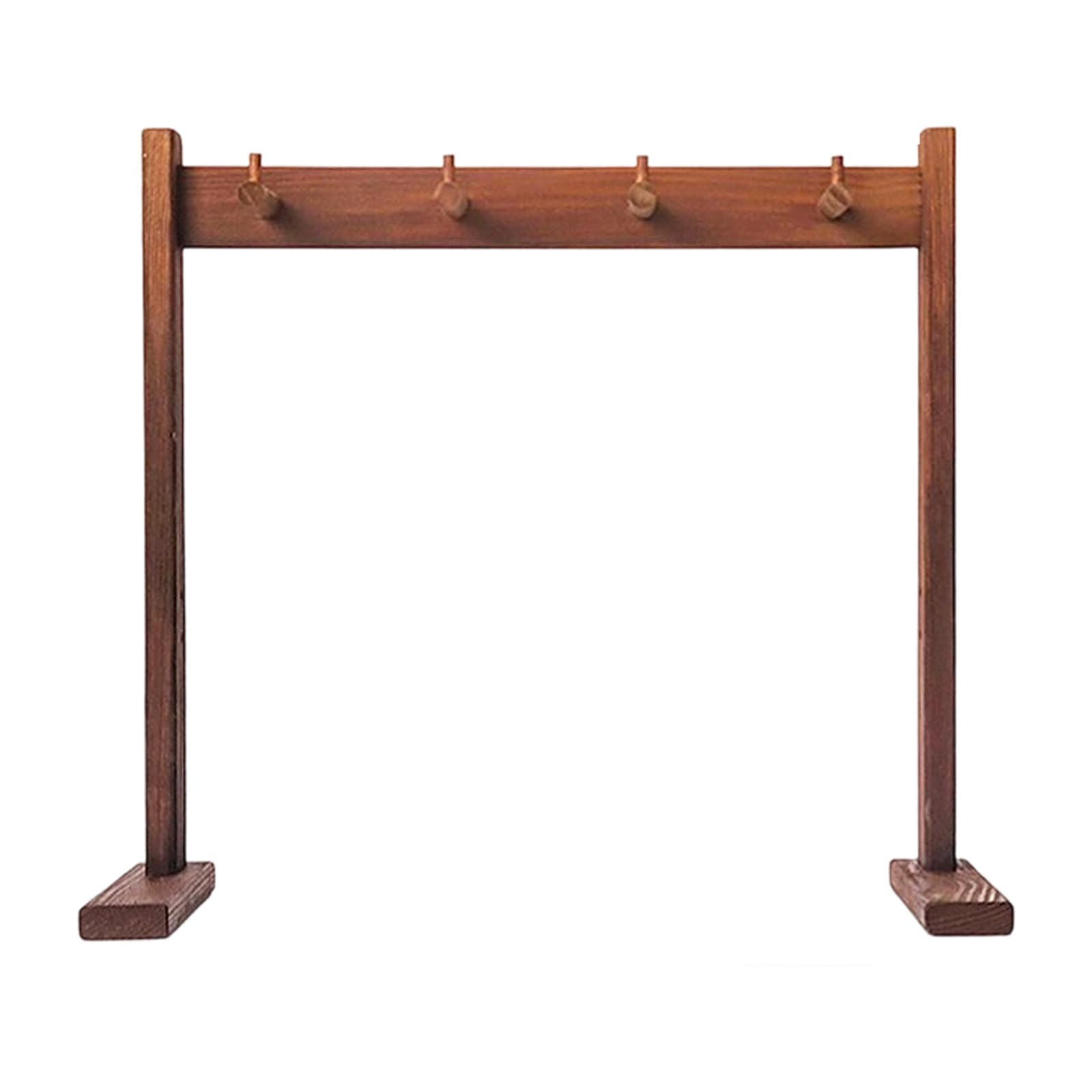 Kaeltsyn Artistic Wooden Hanging Rack for Wind Chimes and Gongs with 5 Hook Multipurpose Use in Porch Patios Study Room Hanging Wind Chimes Holder