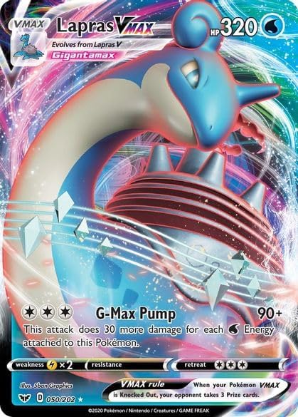 Pokemon – Lapras VMAX 050/202 – Sword & Shield - Ultra Rare – Foil - Single Card