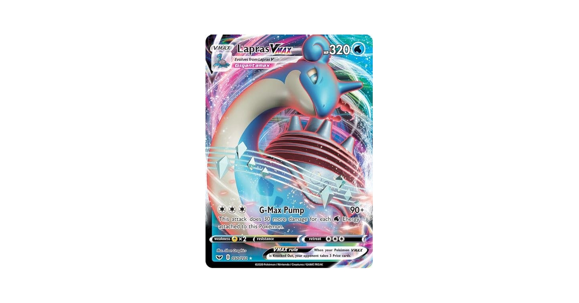 Amazon.com: Pokemon – Lapras VMAX 050/202 – Sword & Shield