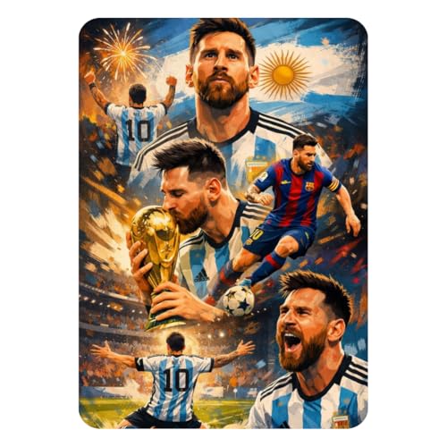Image of Zesta Bathroom Decor Items Washroom Decor Tin Sign | Aesthetic Posters Wall Poster for Bedroom | Magnetic Cafe Decoration Items /Restaurant Decorations Items | Quirky Home Decor Bar Accent (Messi (4))