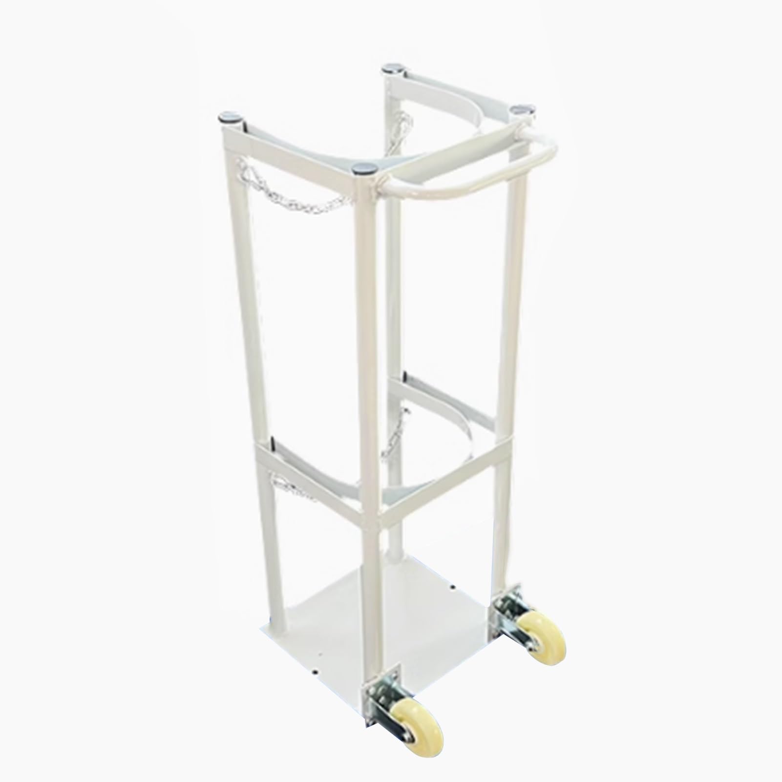 GHHVFEC Oxygen cylinder rack,Freestanding Oxygen Tank Holder - 10.6" Heavy Duty Cylinder Cart Dolly, Large Oxygen Cylinder Trolley for Factory Use (White) - Durable, Stable, Easy Mobility