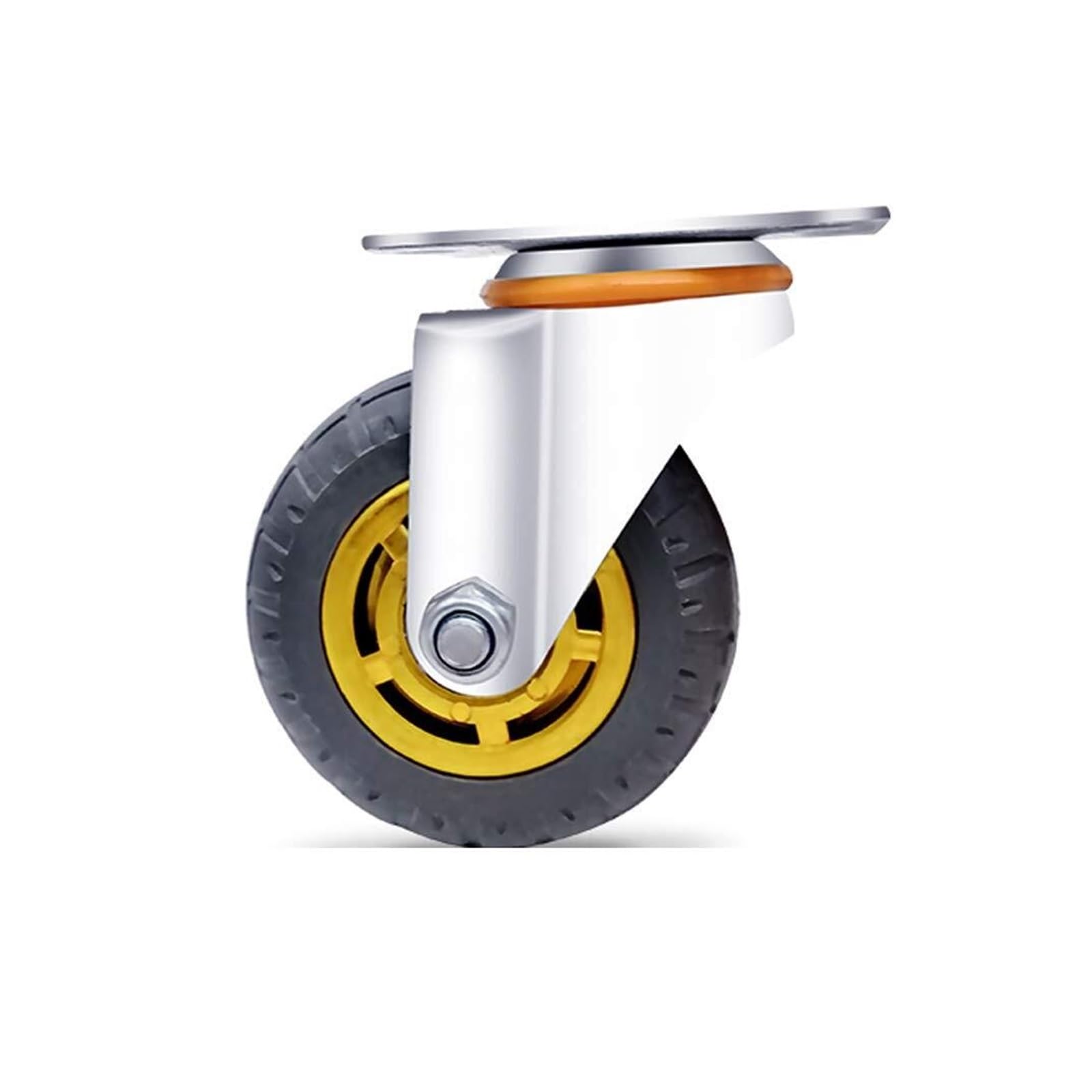 GYRAZXS Heavy Duty Plate Caster Wheels with Swivel Rubber Furniture Industrial Castor High Load Capacity Silent Steel Bearing Workbench Casters