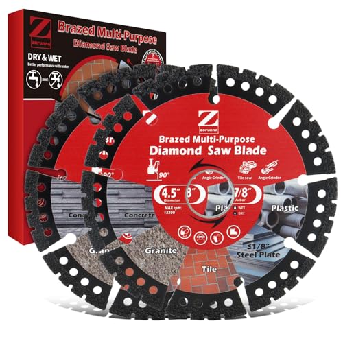 2 Pack 4.5 Diamond Saw Blade Multi Purpose Cutting Disc with 7/8 Arbor