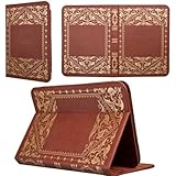 KHOMO Brown Book Style Leather Case for Amazon Kindle Fire HD 8.9 inches