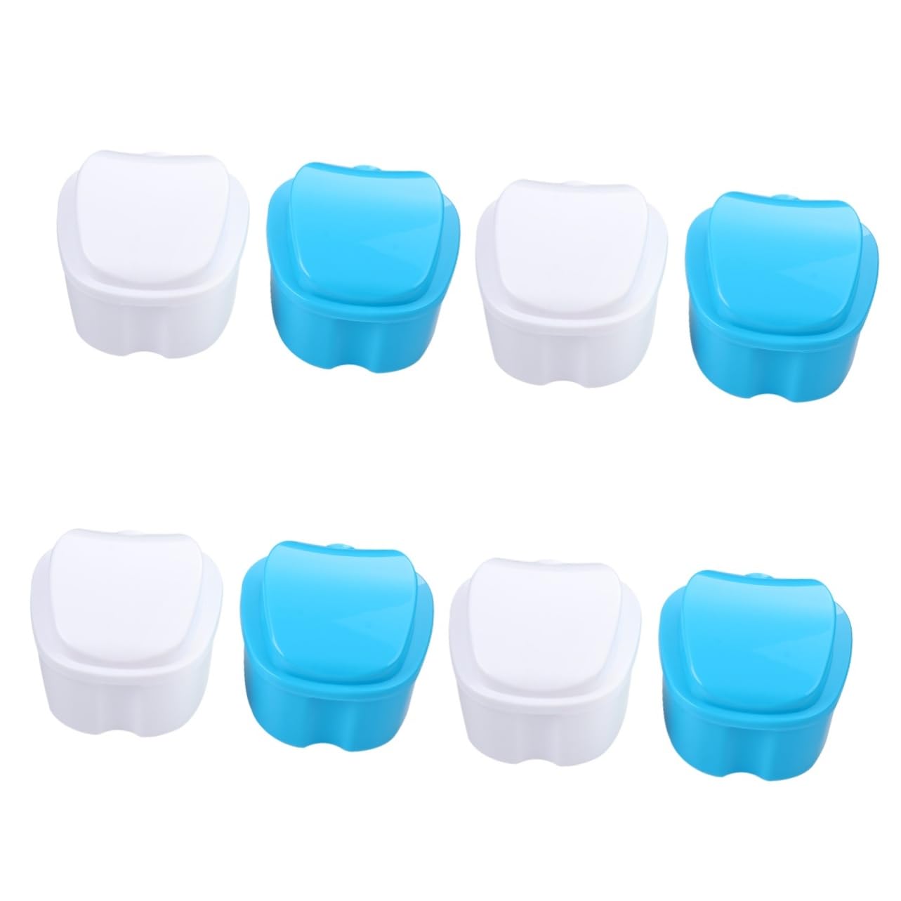 Healvian 8pezzi Scatola Portatile Per Denti Falsi Contenitore Sicuro Per Protesi Con Design Compatto Facile Da Trasportare