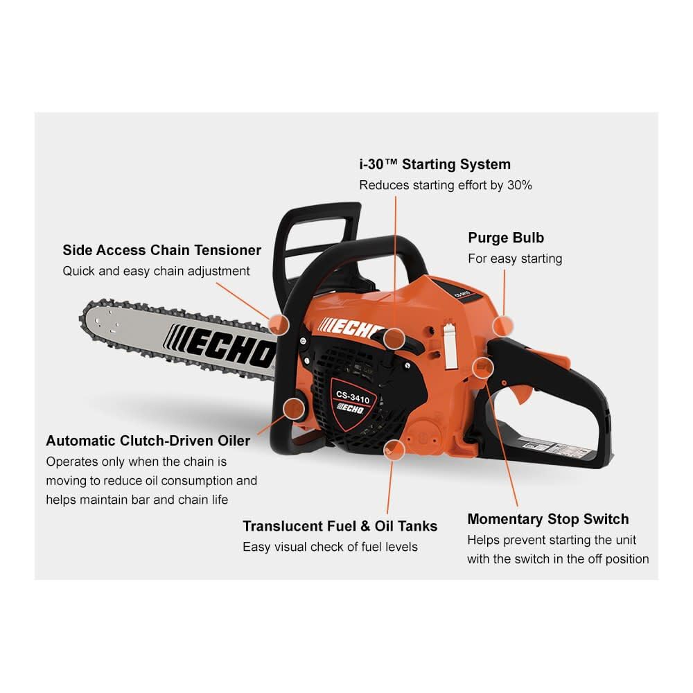 Echo CS-3410-16 16 in. 34.4 cc Gas 2-Stroke Rear Handle Chainsaw