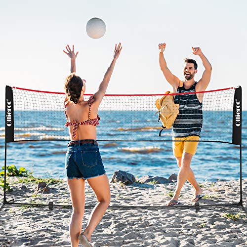 Ollieroo Portable Badminton Net Set with Stand and Carry Bag - Easy Setup PE Sports Net with Poles - for Indoor or Outdoor Court, Beach, Driveway, 10ft - Thumbnail 5
