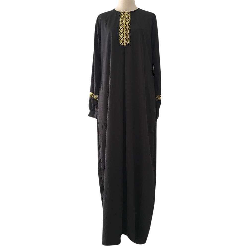 Muslimische Kleider Damen Lang Abaya Maxikleid Kaftan Große Größen Langarm Gebetskleid Ramadan Islamische Türkische Kaftan Voller Länge