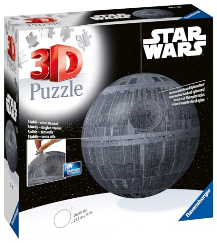 Ravensburger - Puzzle 3D Ball - Etoile de la Mort/Star Wars - A partir de 10 Ans - 540 pièces numérotées à Assembler sans Colle - Accessoires de Suspension Inclus - 11555