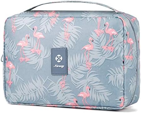Narwey Hanging Toiletry Bag for Women Travel Makeup Bag Organizer Toiletries Bag for Cosmetics Essentials Accessories (Flamingo)