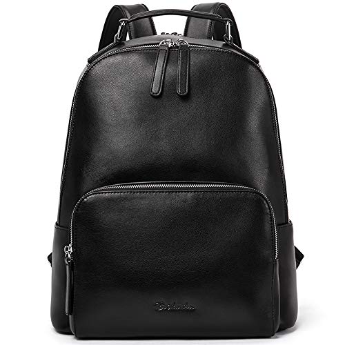 BOSTANTEN Zaino Donna, In Vera Pelle Elegante Zainetto Porta Computer Zaino PC Portatile 13 Pollici Casual Daypacks con Grande Capacità Nero