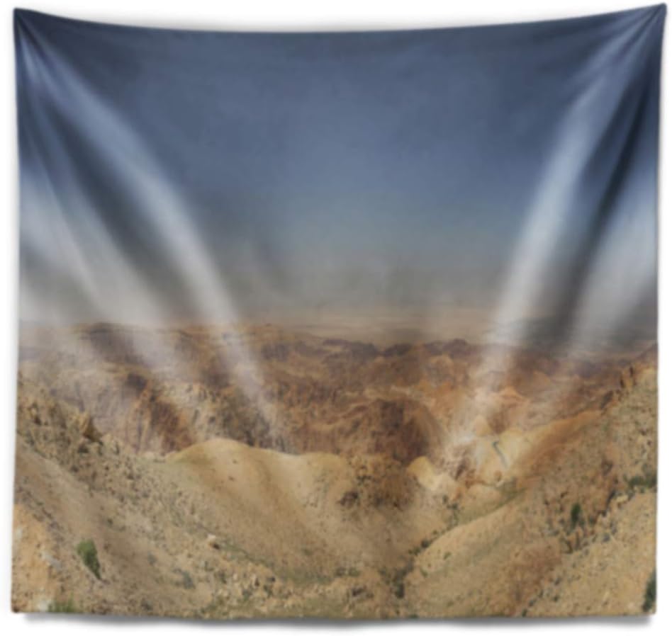 Designart ' Panorama Desert Hills Jordan' Landscape Tapestry Blanket Décor Wall Art for Home and Office X-Large: 92 in. x 78 in