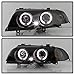 ACANII - For [Halogen Model] 1999-2001 BMW E46 3-Series Sedan Black LED Halo Projector Headlights Headlamps Left+Right