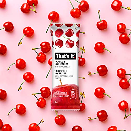 That's it. Apples + Cherry 100% Natural Real Fruit Bar, Best High Fiber Vegan, Gluten Free Healthy Snack, Paleo for Children & Adults, Non GMO Sugar-Free, No preservatives Energy Food, 12 Count (Pack of 1) - Thumbnail 5