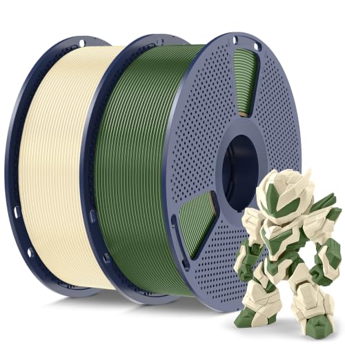 Image of SUNLU High Speed PLA Filament 1.75mm, Meta Cream White+Olive Green 2KG | ±0.02mm accuracy, tough impact resistant, neat wound no tangles, fits FDM printers, PLA Meta 1.75mm, Cream White+Olive Green