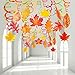 40 Pcs Fall Party Swirls Hanging Foil Swirl Streamers with Foil Autumn Leaf Strings Fall Banner Tinsel Garland for Fall Thanksgiving Halloween Baby Shower Wedding Birthday Ceiling Backdrop Decoration